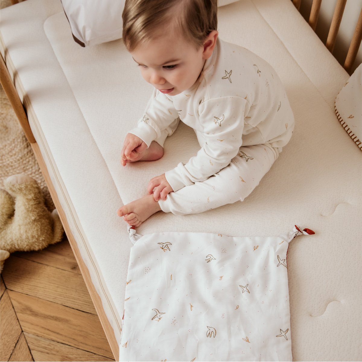 Matelas Bébé CHANVRENATURA® blanc, KADOLIS