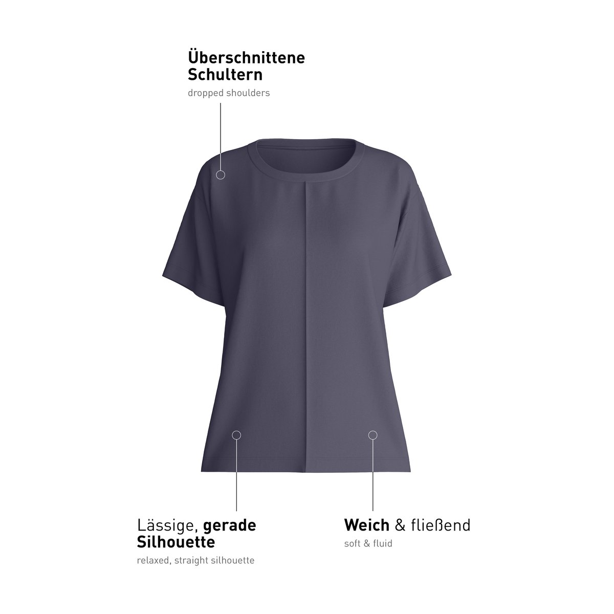 T-shirt à manches courtes manches courtes Modal NATURAL LOUNGEWEAR pierre grise, CALIDA