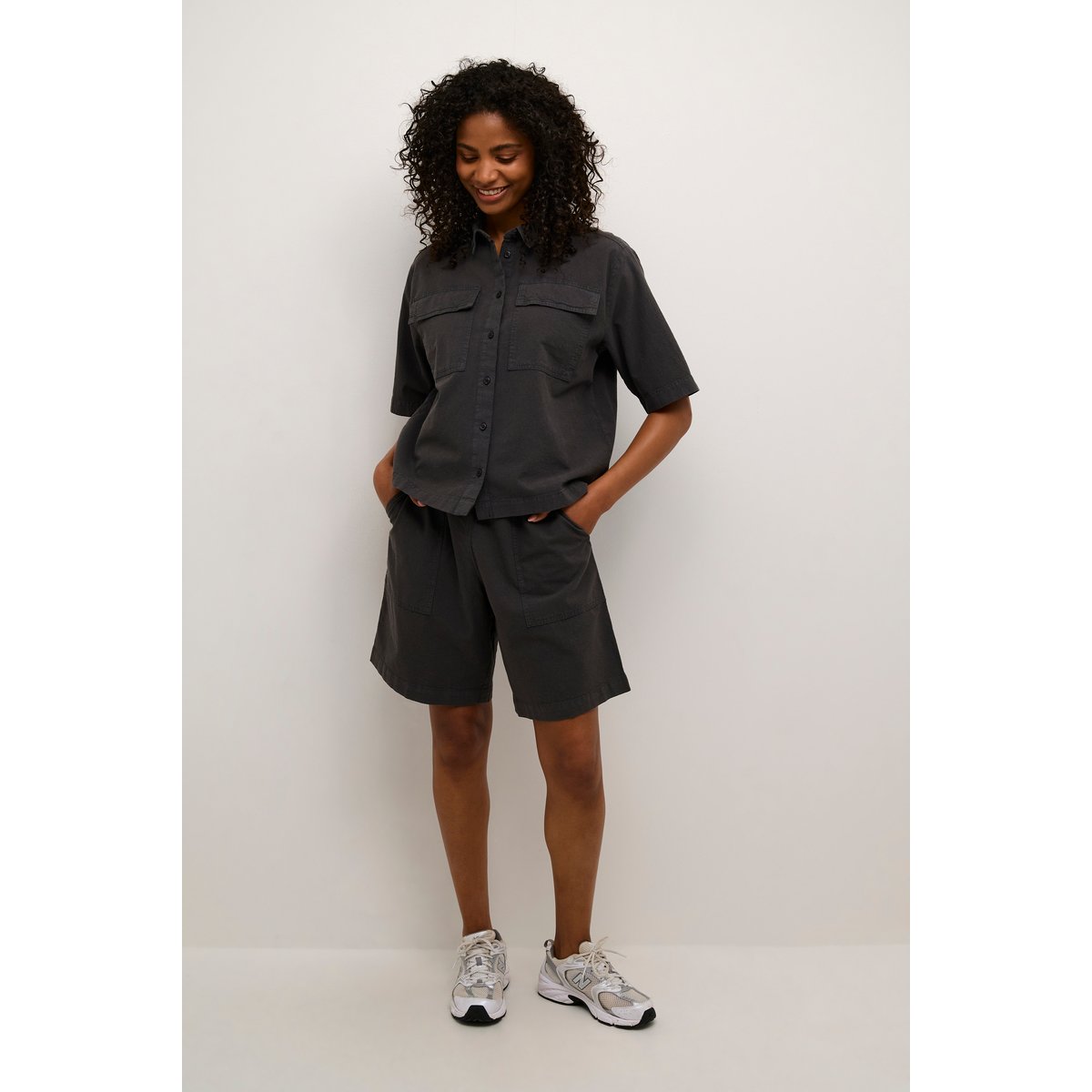 Shorts casual noir black oyster, KAFFE