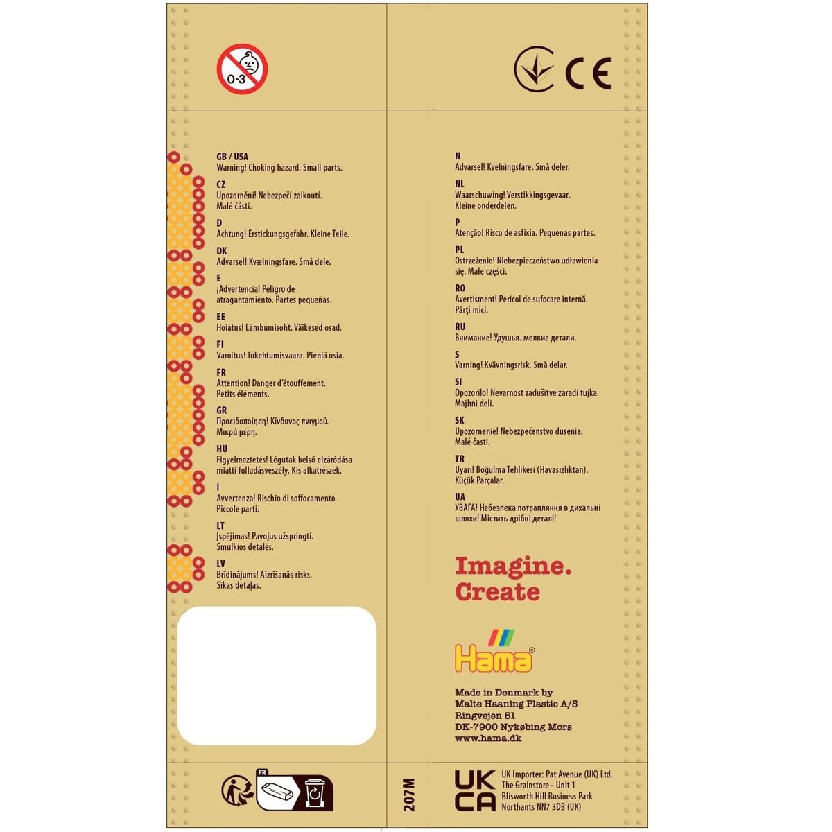 Sachet 1000 perles plastique Midi Transp mix beige, HAMA