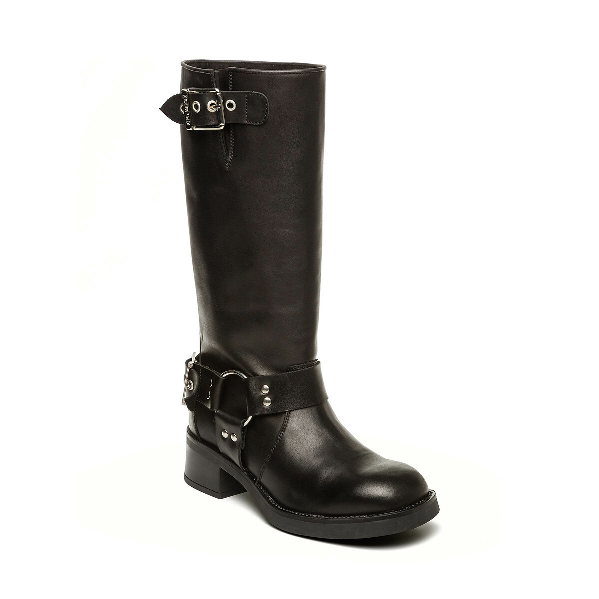 Bottes motardes en cuir Beau noir, STEVE MADDEN