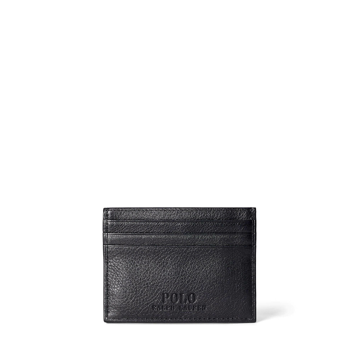 Porte-cartes en cuir chagrin noir, POLO RALPH LAUREN