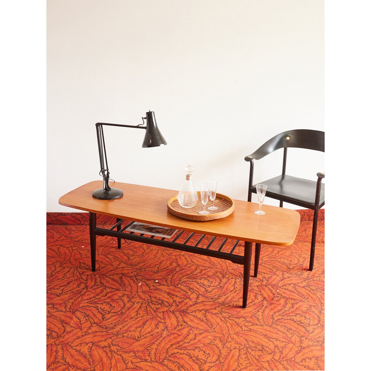 Table basse scandinave en bois Donna N°1044 - Bon état bois clair, DEBONGOUT