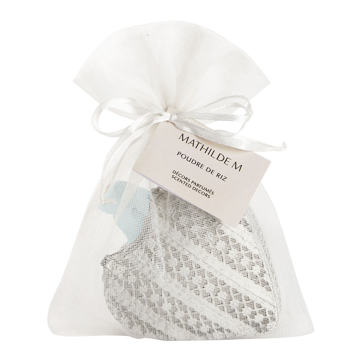 Boîte Cœur et décor parfumé - POUDRE DE RIZ blanc, MATHILDE M