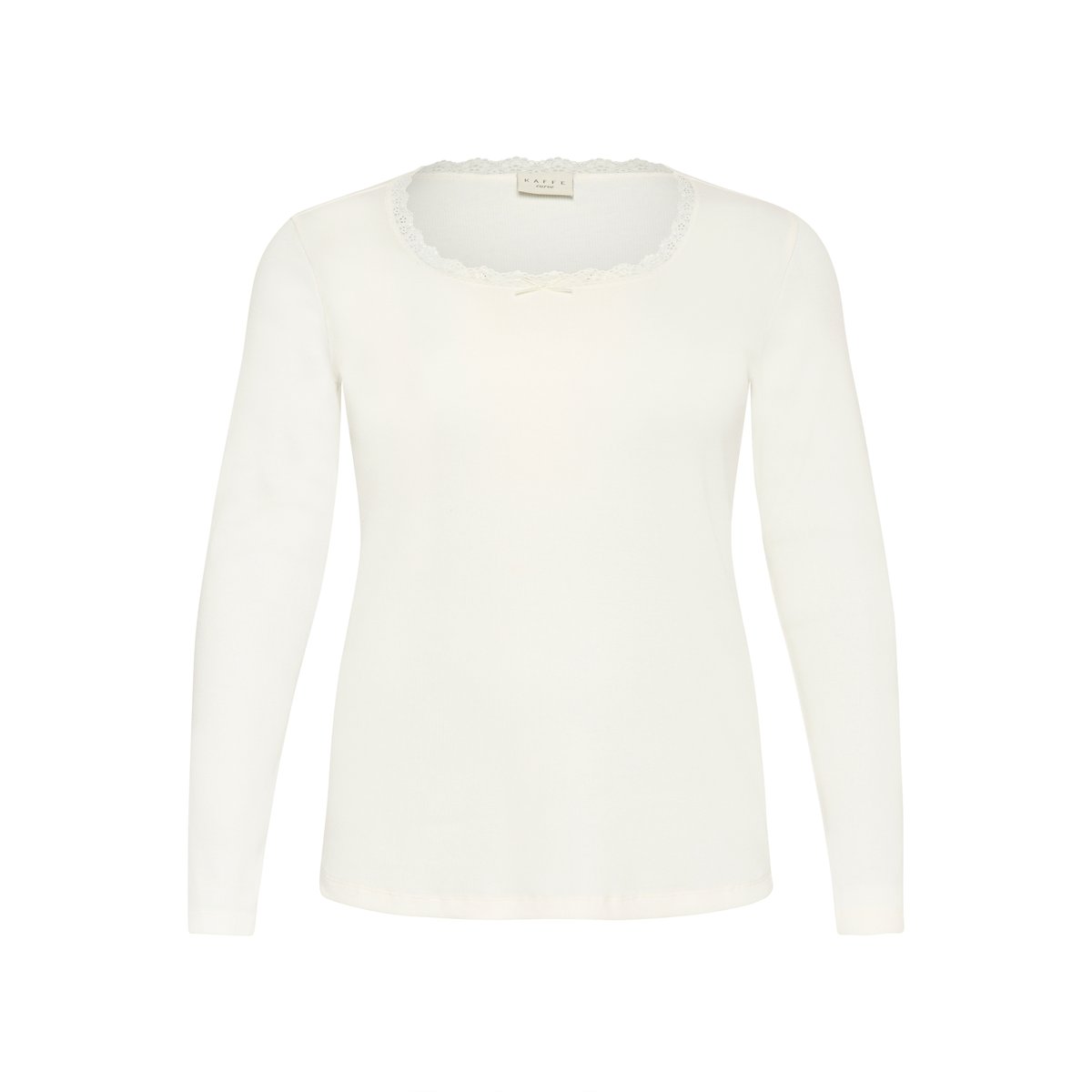 T-shirt blanc chalk, KAFFE CURVE