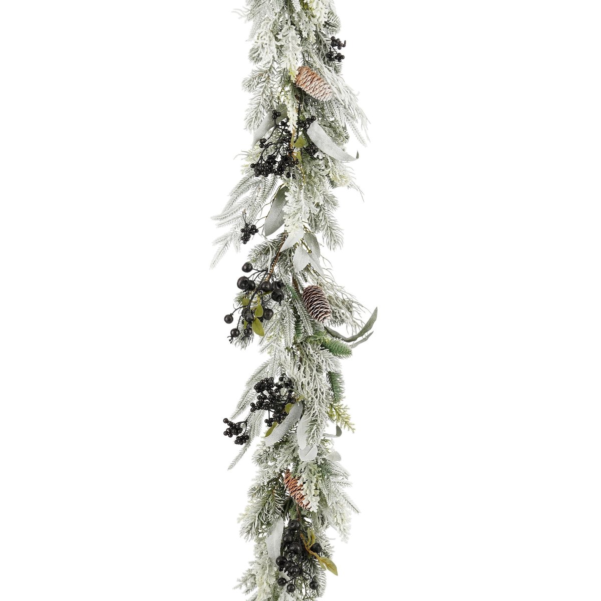Guirlande de Noël enneigée avec pommes de pin VESPER vert, MICA DECORATIONS