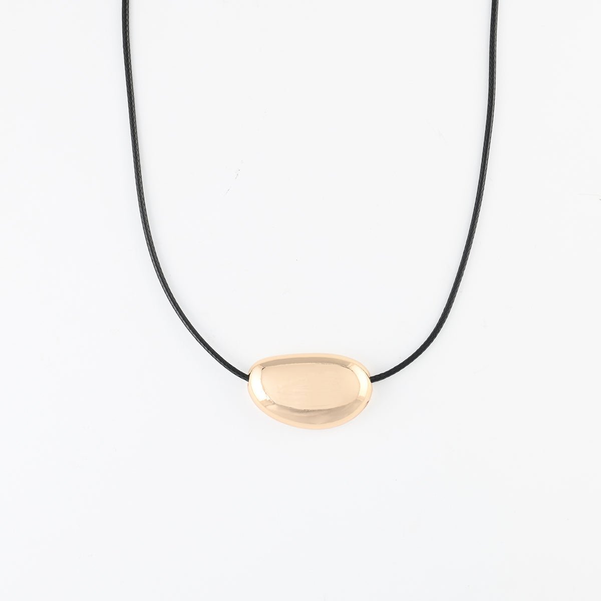 Collier cordon pendentif galet en métal doré doré, BALABOOSTE