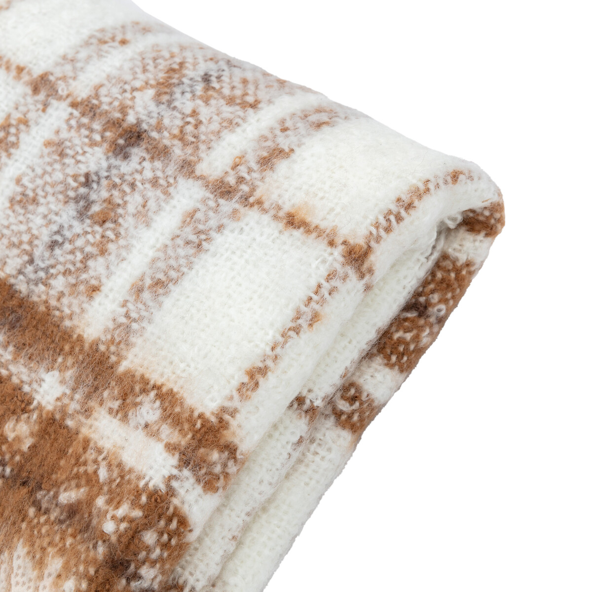 Check Faux Mohair Throw tan, ÉDITÉ