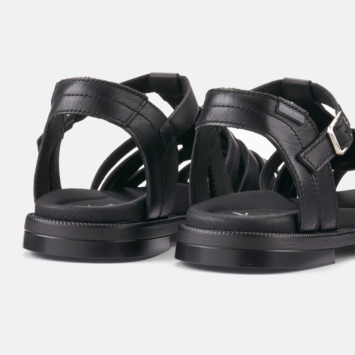 Sandales plates en cuir Navia noir, PIKOLINOS