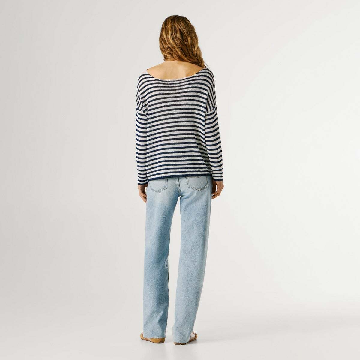Pull En Maille À Rayures bleu dulwich, PEPE JEANS