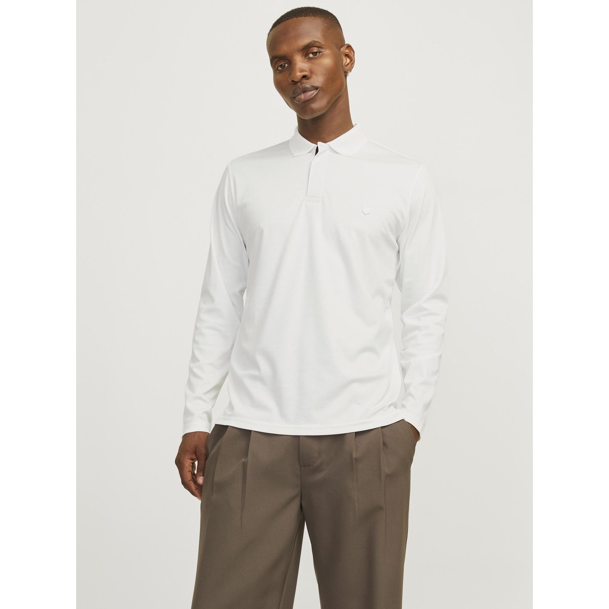 Polo manches longues droit ecru, JACK & JONES
