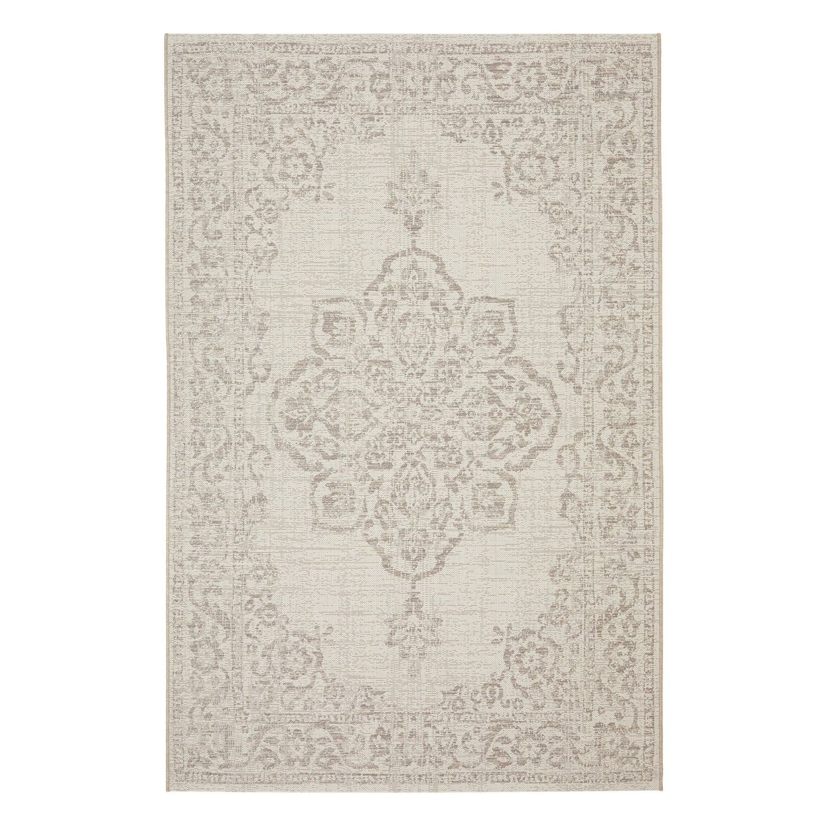 Tapis intérieur extérieur style bohème chic ALHAMBRA beige sable, AFK LIVING