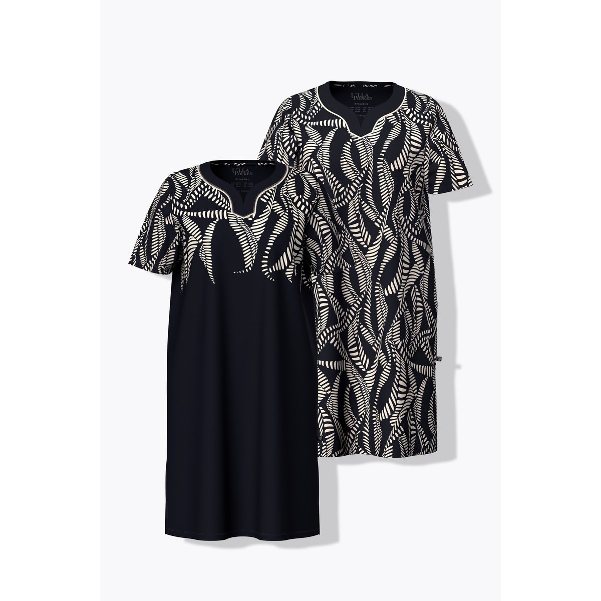 Lot de 2 chemises de nuits/T-shirts longs noir, ULLA POPKEN