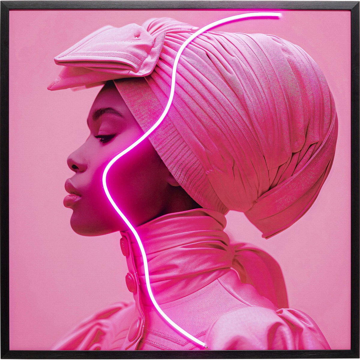 Tableau LED femme foulard rose, KARE DESIGN