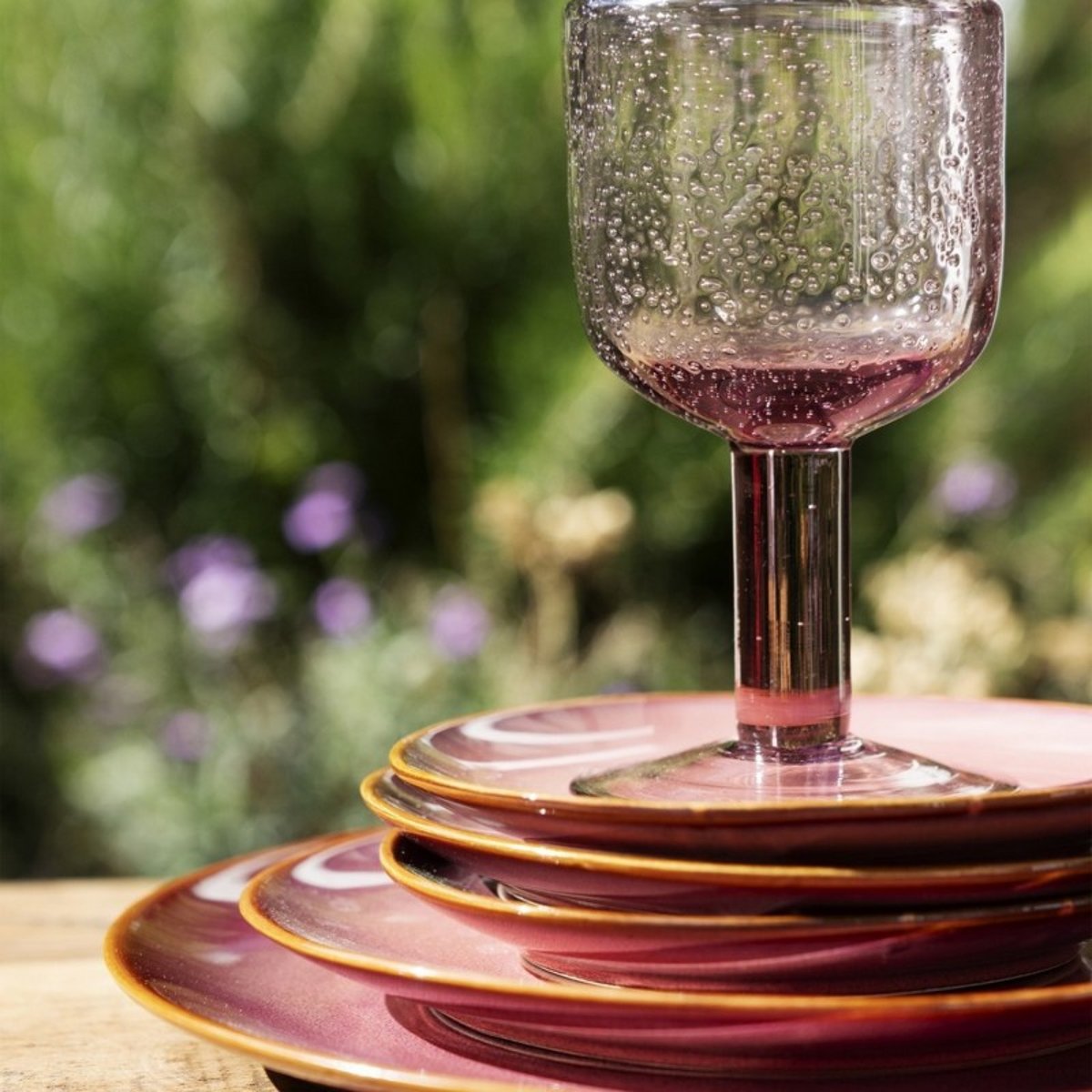 Assiette plate artisanale grès rose, MADAM STOLTZ