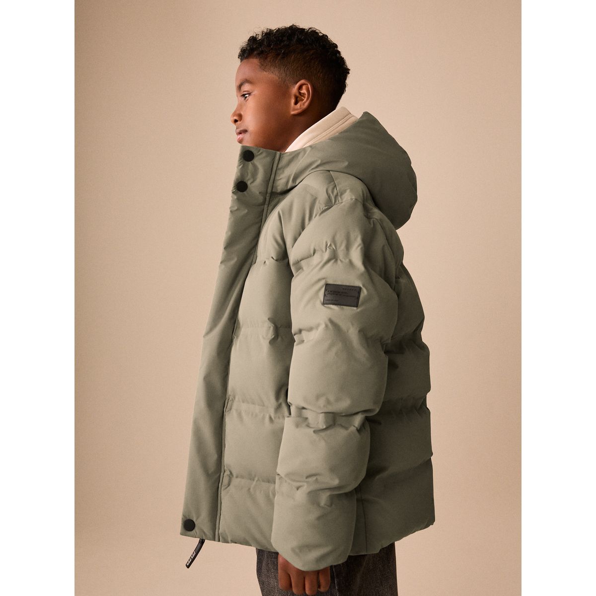 Manteau matelassé imperméable vert kaki, NEXT