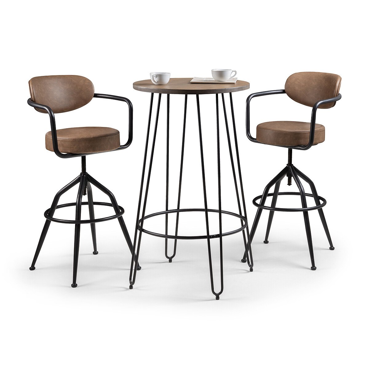 Ambrose Industrial Leather Barstool brown , SO'HOME