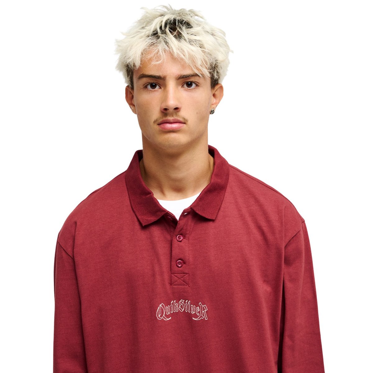 Polo manches longues BELEM HEAVY rouge oxblood red, QUIKSILVER