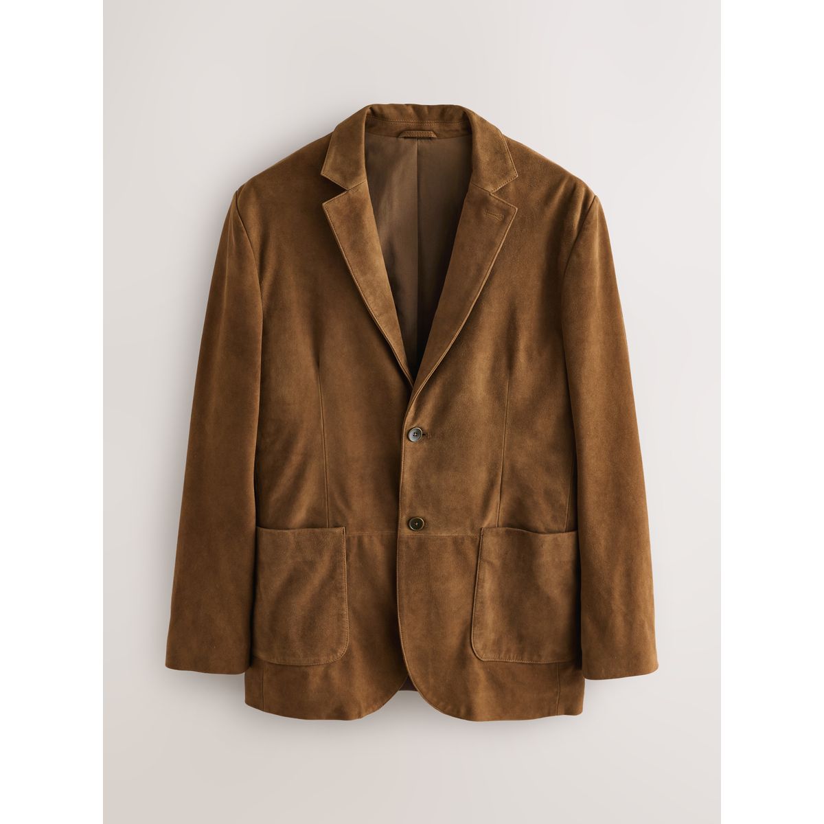 Blazer regular en daim Signature marron fauve, NEXT