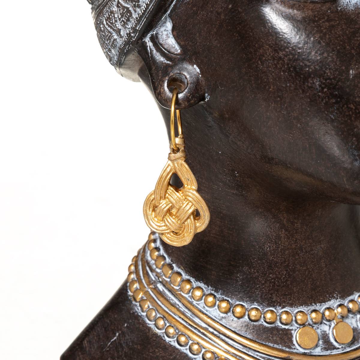Statuette tête de femme africaine noir, ATMOSPHERA
