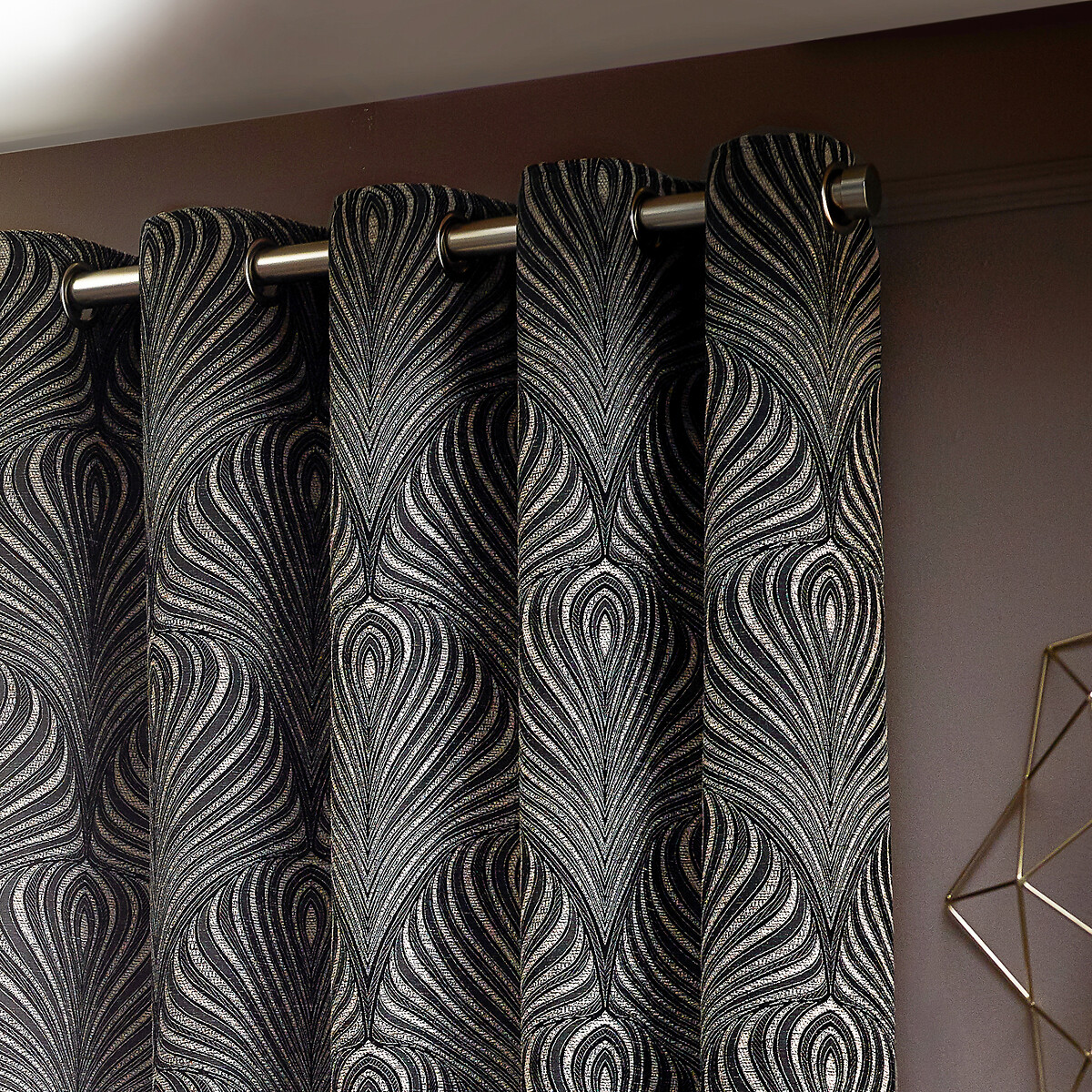 Gatsby Eyelet Curtains black, PAOLETTI