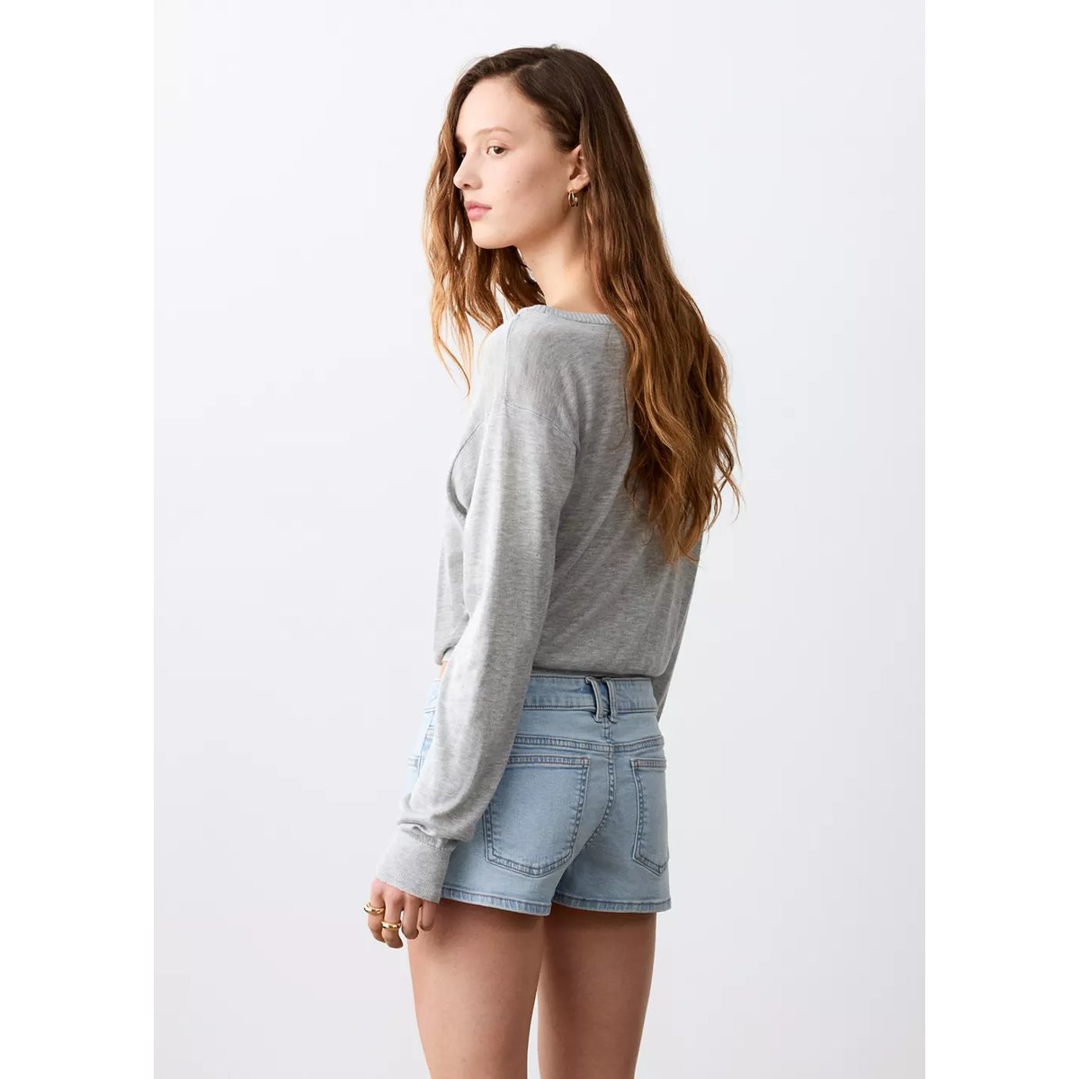 Short micro taille basse bleu clair, MANGO TEEN