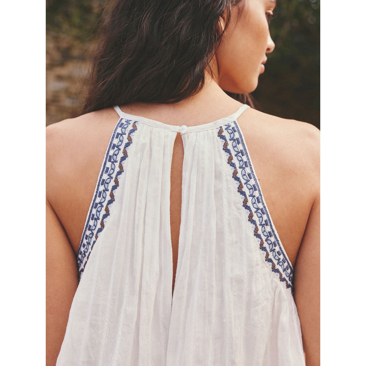 Combi-short avec ourlet mouchoir brodé blanc/bleu, NEXT