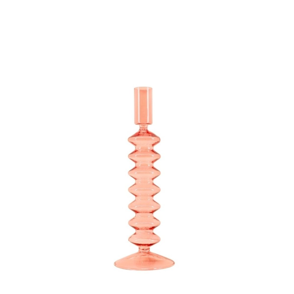 Bougeoir perles en verre 24cm rose, DECOSTAR