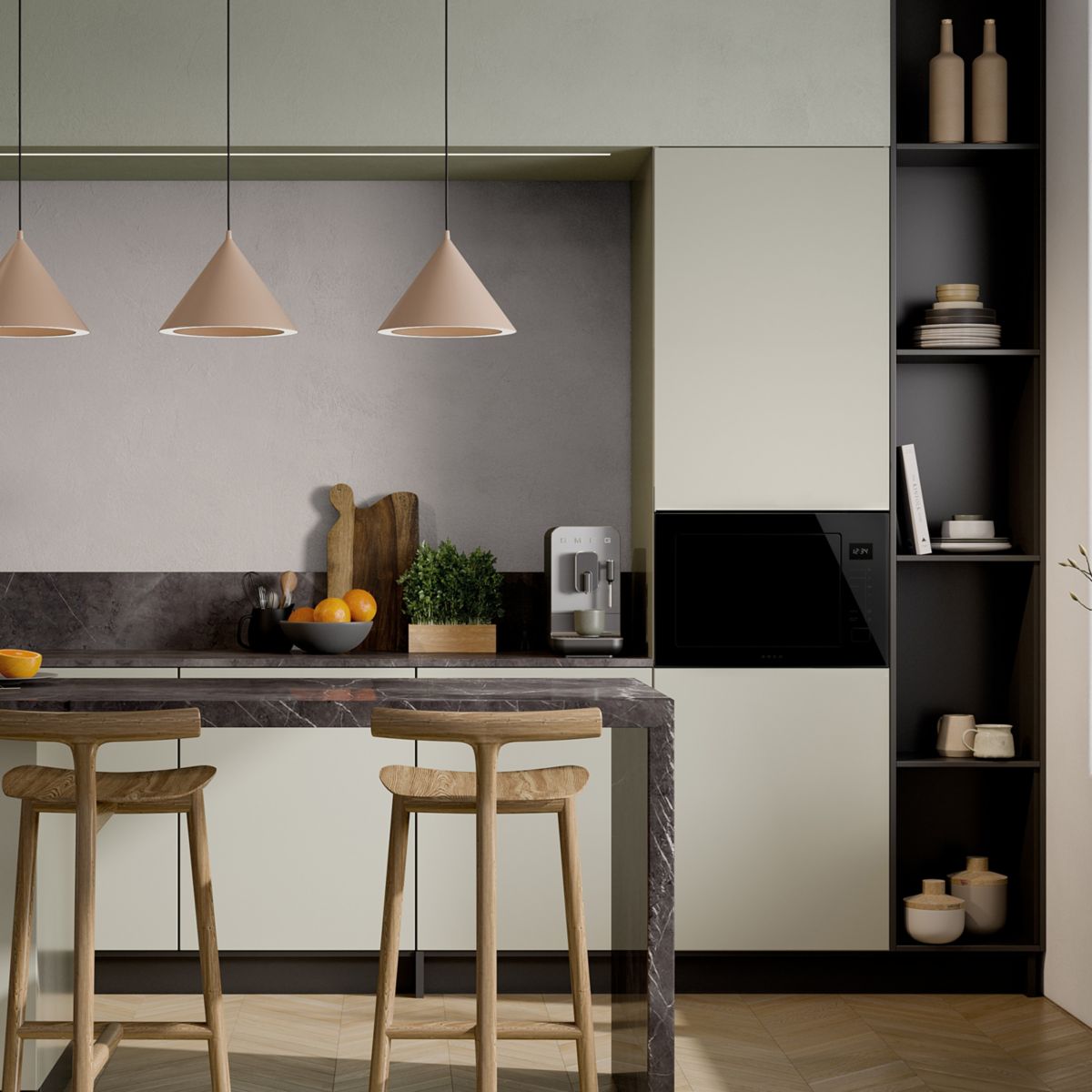 Micro ondes grill encastrable FMI225BI couleur unique, SMEG