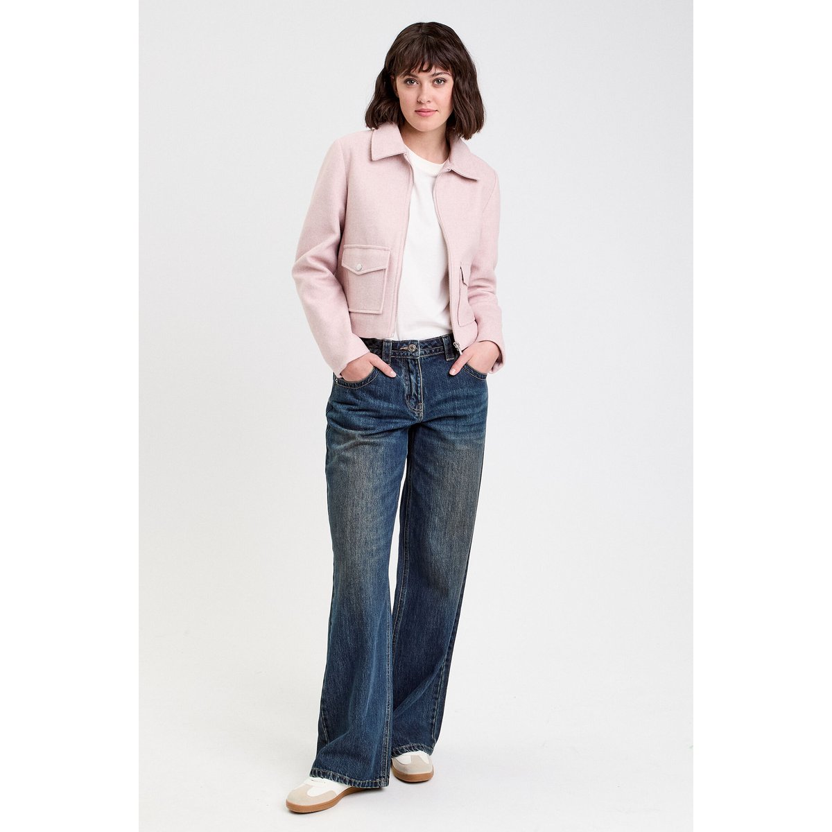 Veste zippée rose poudrée, CACHE CACHE