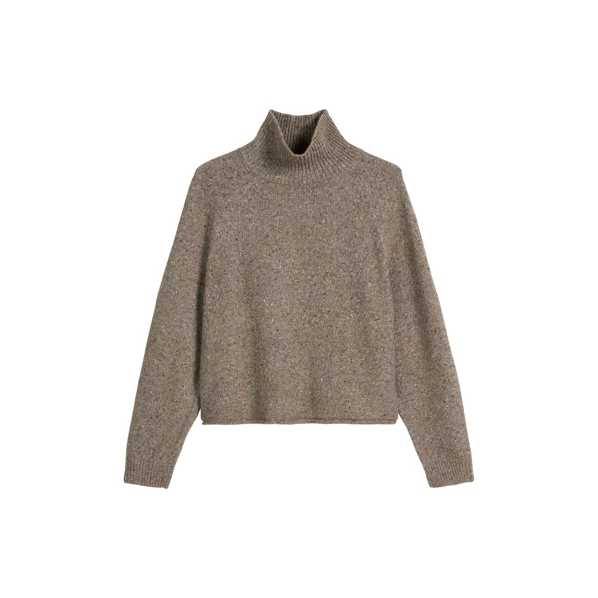 Pull en tweed régulier en mélange de laine vierge brun foncé, MARC O'POLO