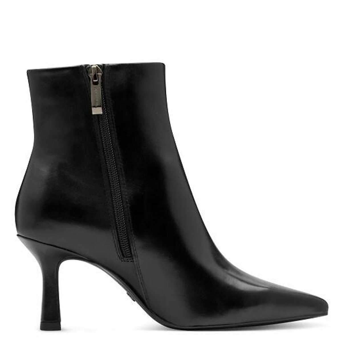 Bottines pointues en cuir noir, TAMARIS