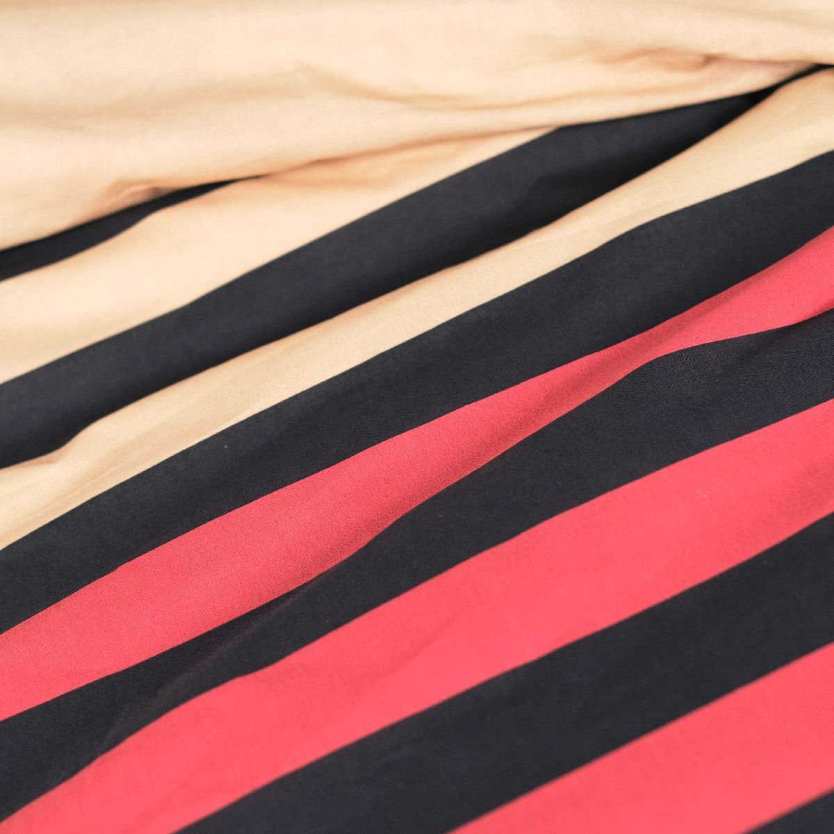 Parure de lit imprimé Rayures coton SUNSHINE ANAIS noir, TODAY