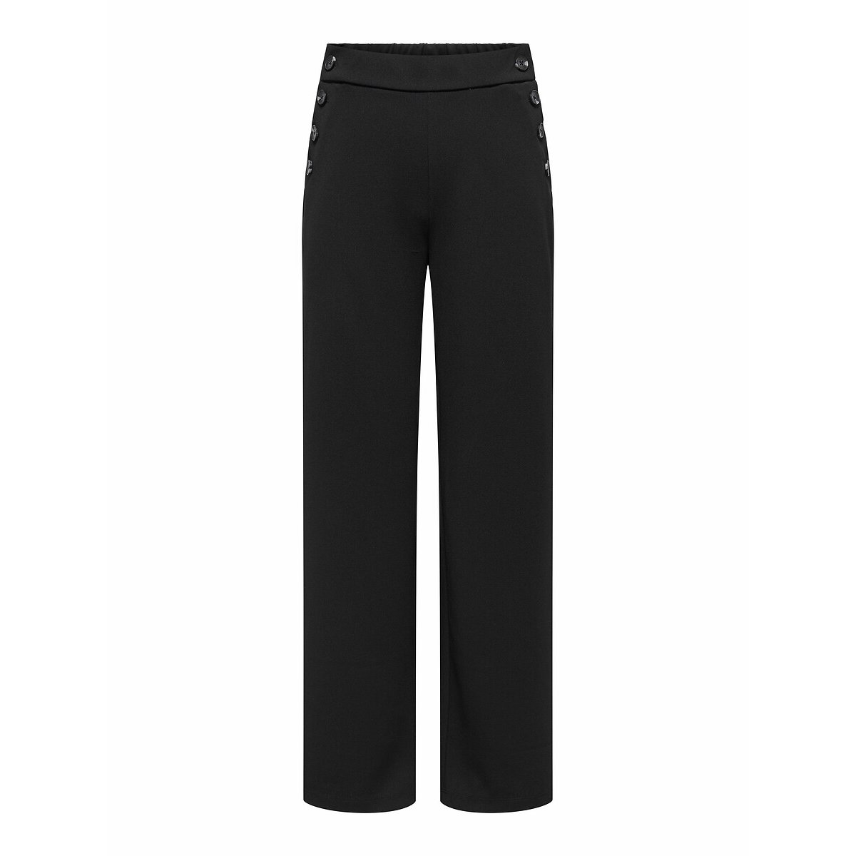 Pantalon large boutonné noir, ONLY