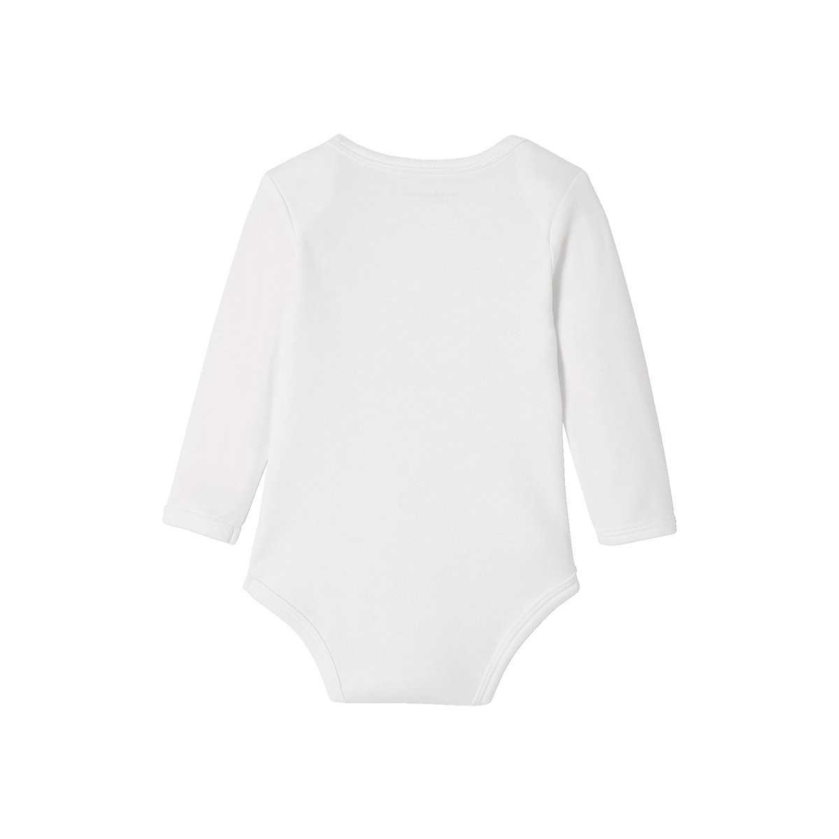Lot de 5 bodies manches longues ouverture US BASICS lot blanc, VERTBAUDET