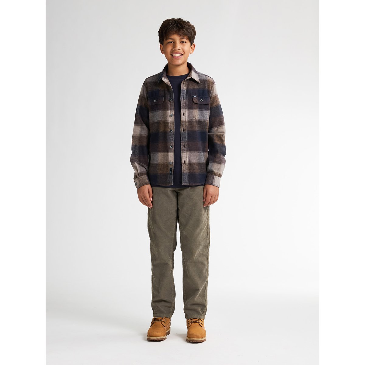Chemise à carreaux clackamas marron mud, PETROL INDUSTRIES