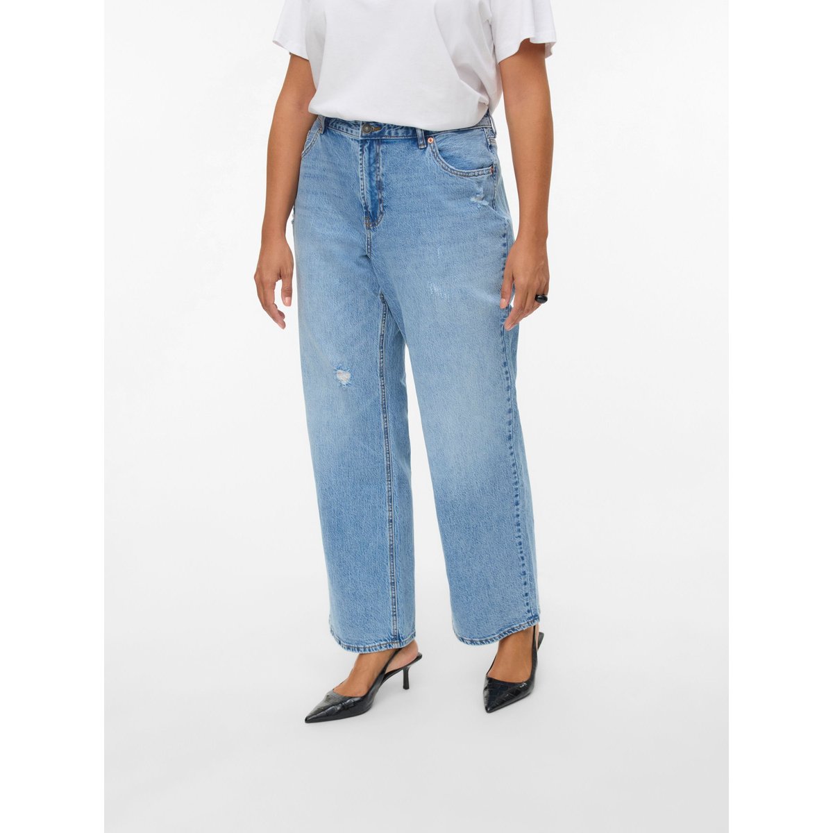 Jean À Coupe Large light blue denim 1, VERO MODA