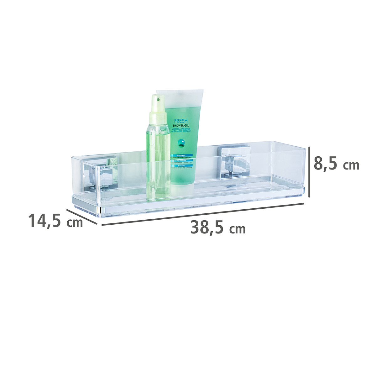 Etagère murale de douche sans percer QUADRO chromé, WENKO