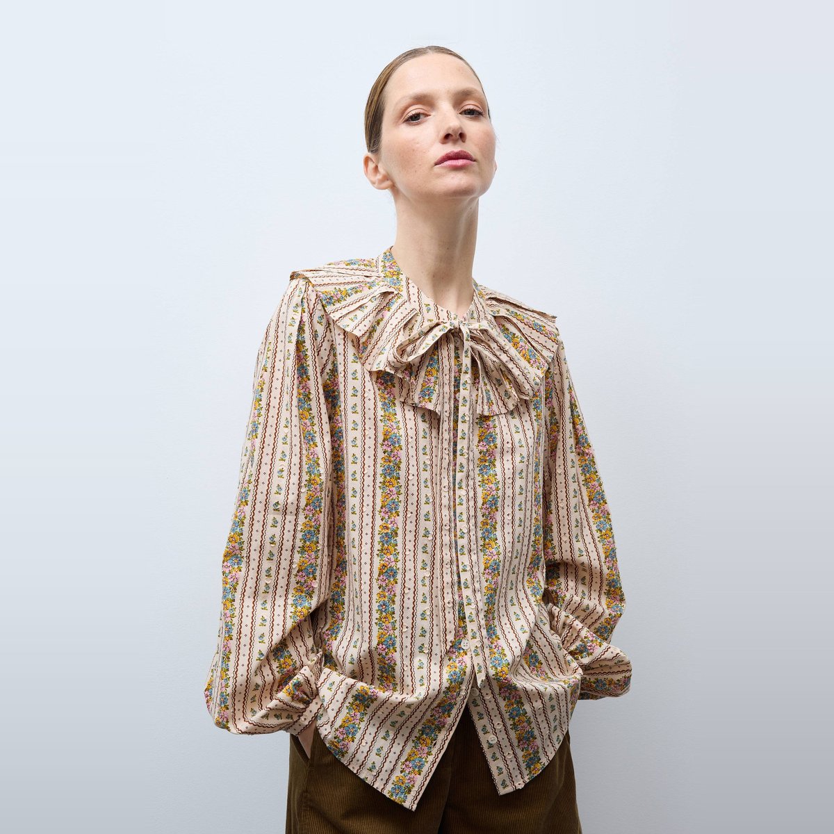 Blouse manches longues imprimée en coton BIO GOTS pleurote, MONOPRIX