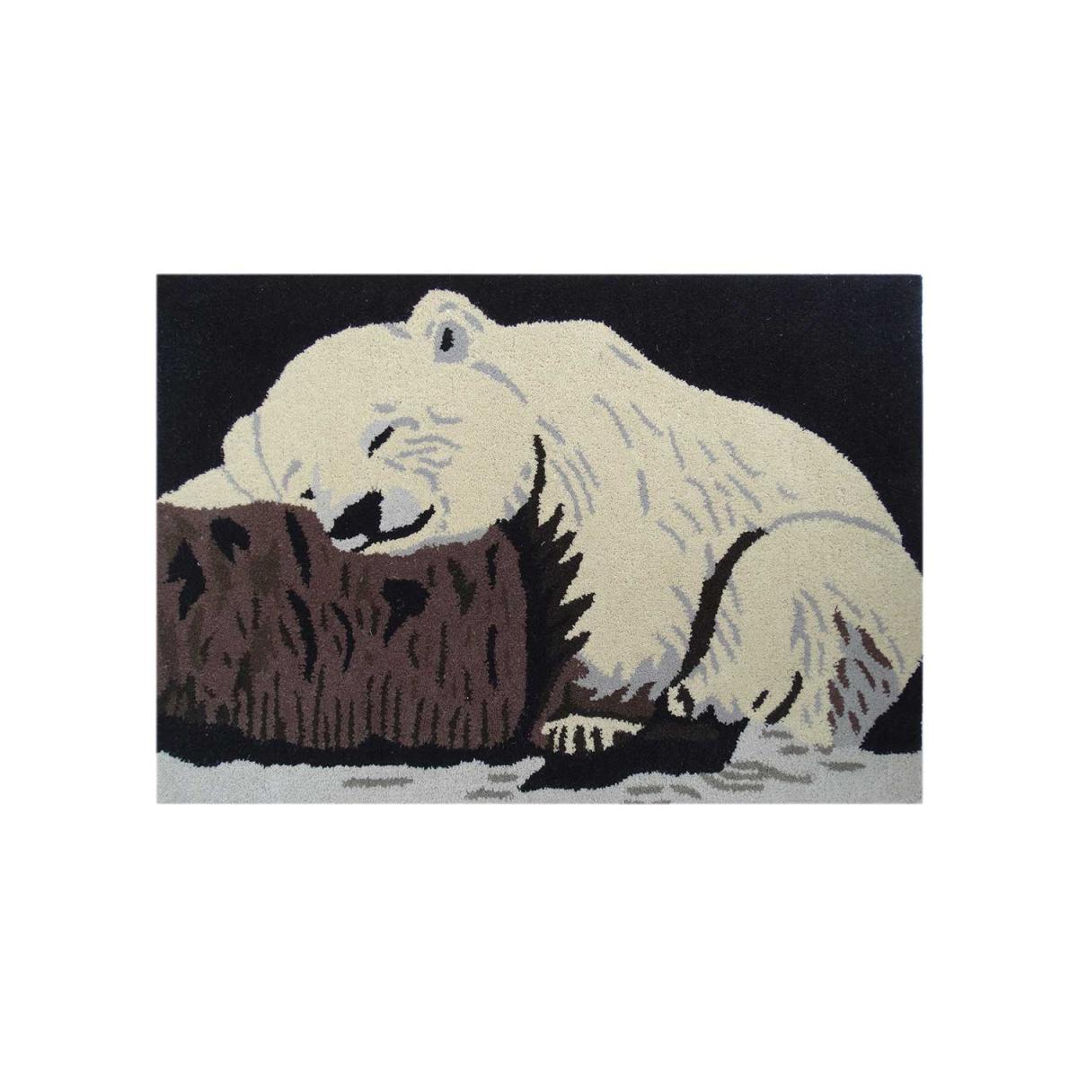 Tapis enfant fait main en laine OURS beige, UN AMOUR DE TAPIS