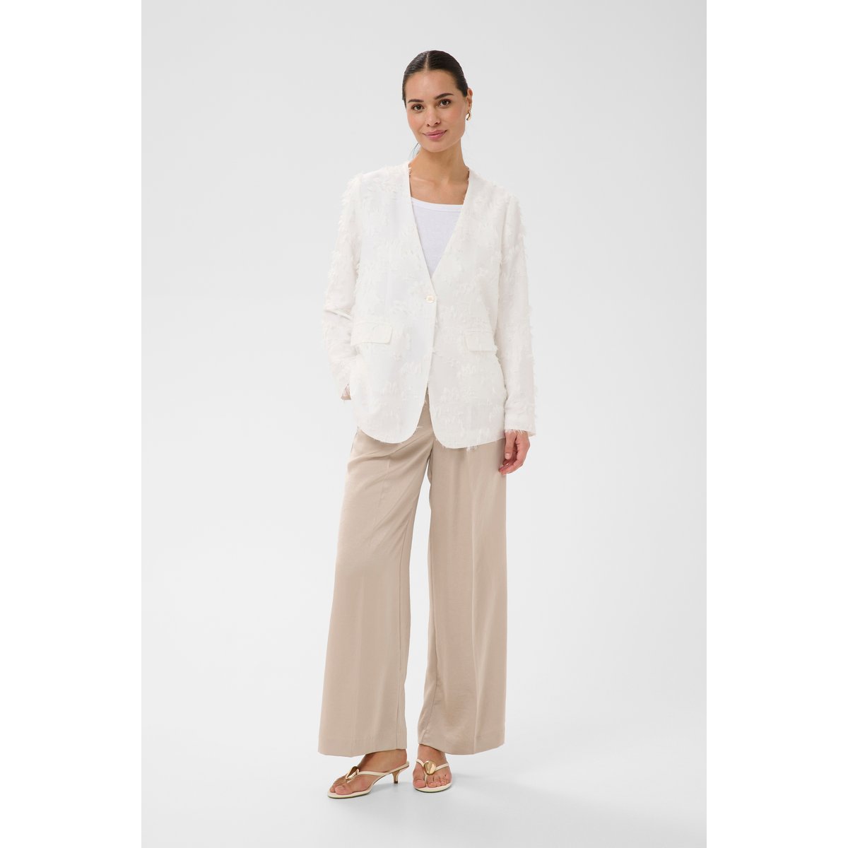Blazer blanc chalk, KAFFE
