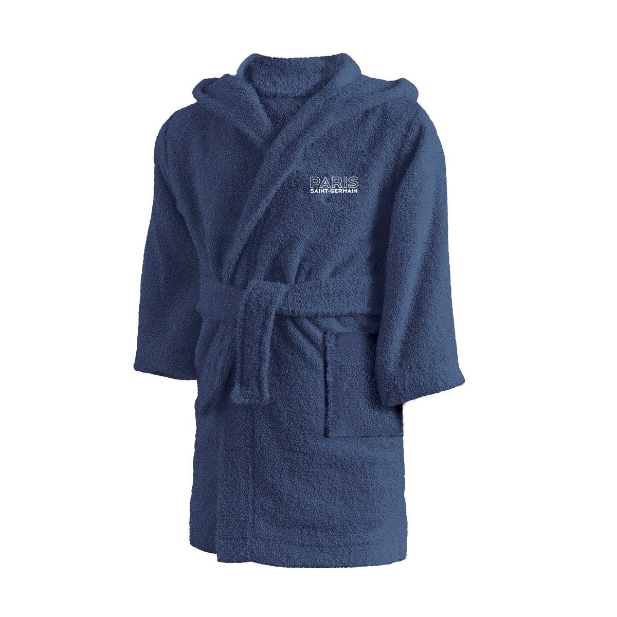 Peignoir enfant brodé 100% coton, Paris Saint Germain PARISIAN bleu, PSG