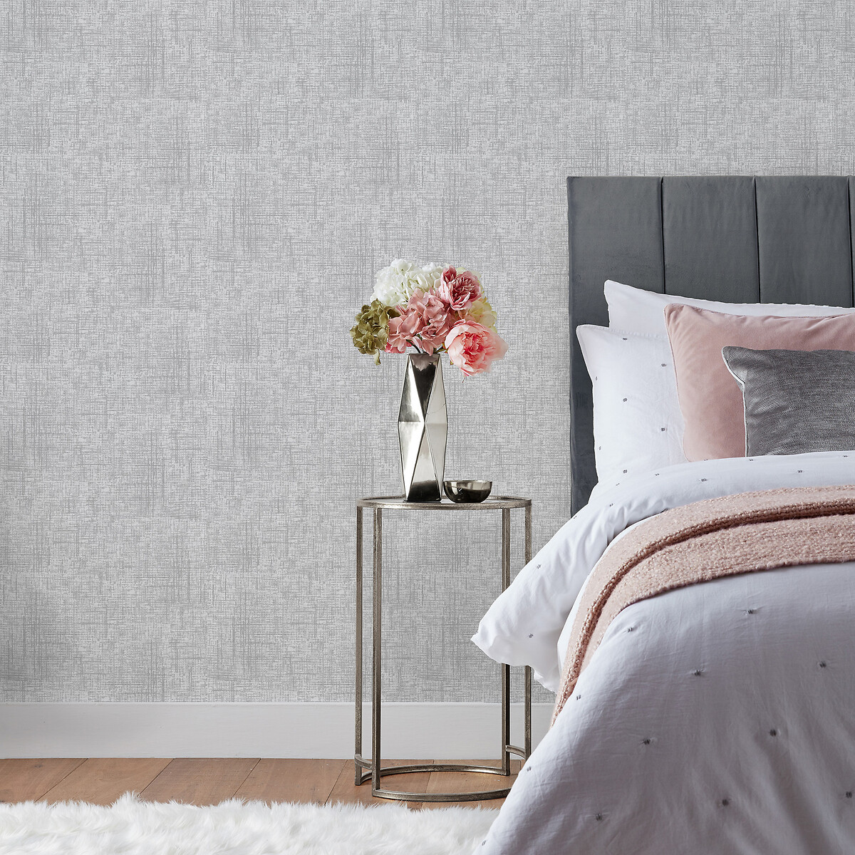10m Luxe Serafina Abstract Vinyl Wallpaper silver-coloured, FURN.