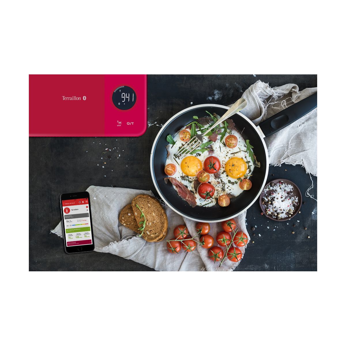 Balance connectée NUTRITAB Cranberry cranberry, TERRAILLON