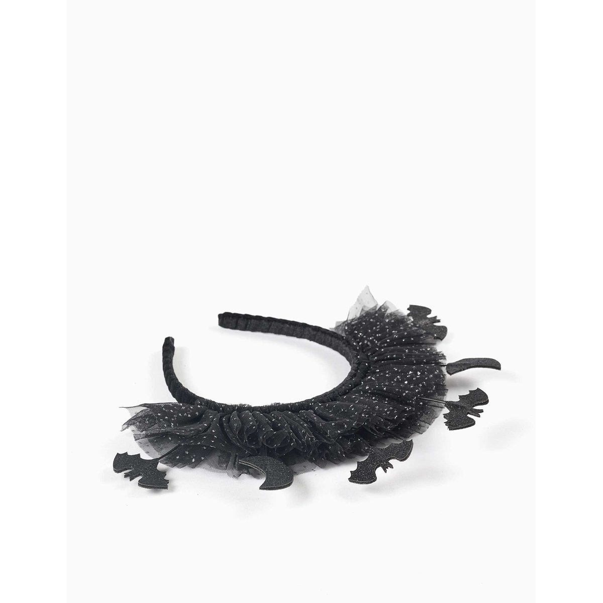Serre-tête en tulle avec lunes et chauves-souris noir, ZIPPY