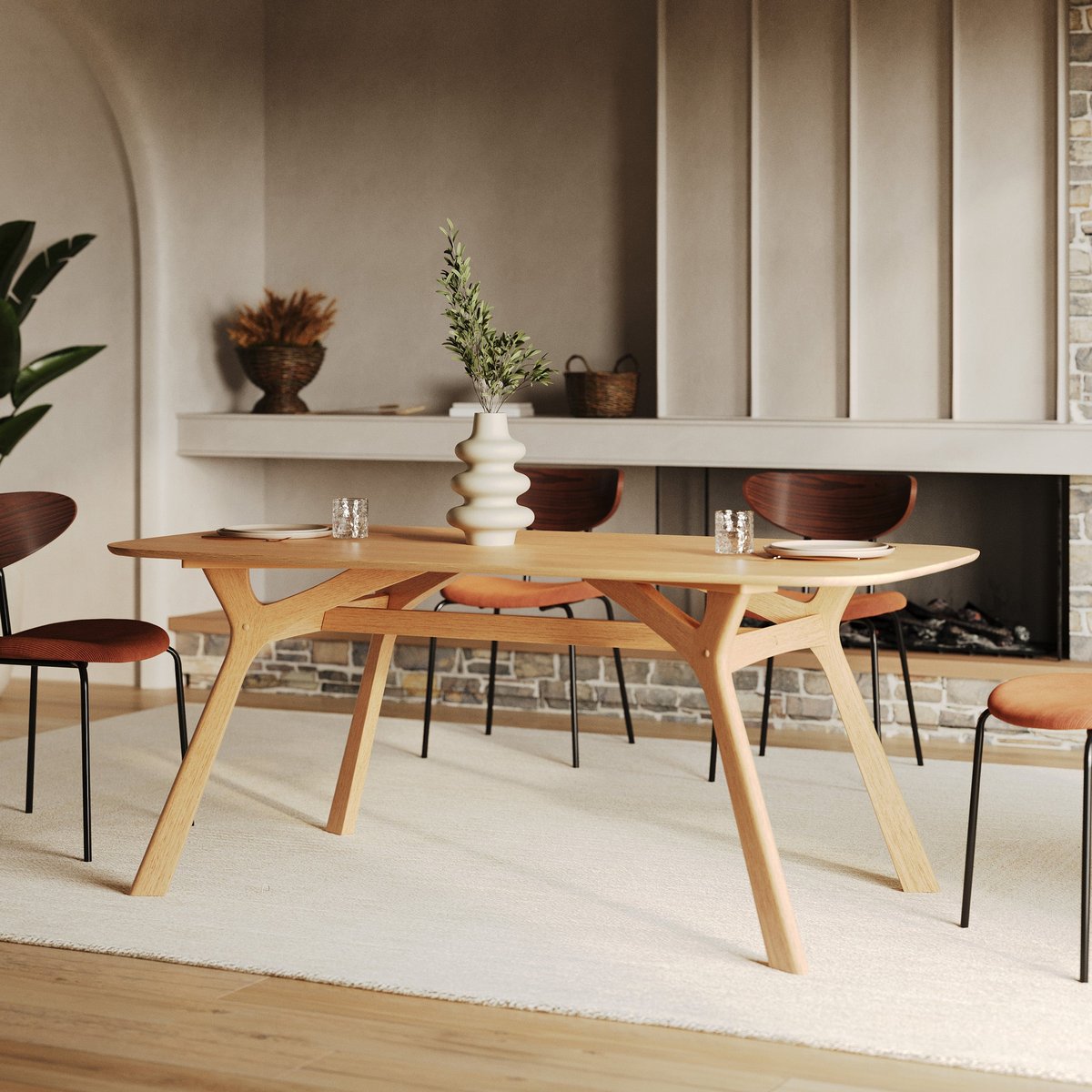 Table Paula - PAULA marron clair, MAISON PAVANE