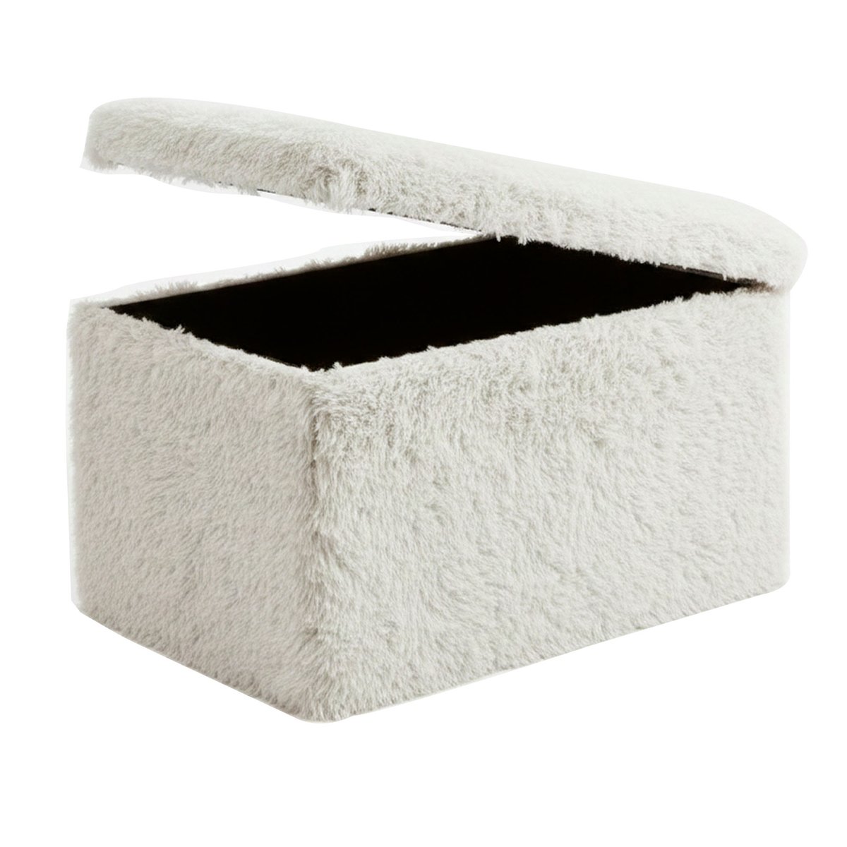 Banquette coffre de rangement moumoute beige 76x38x38cm beige, WADIGA