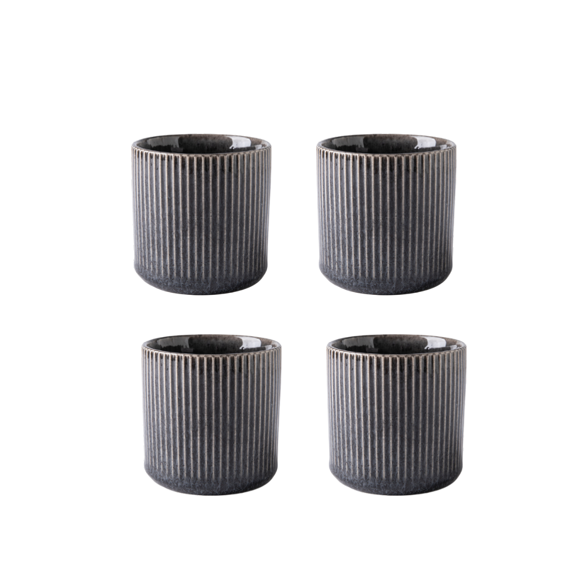 Lot de 4 tasses - "Charbon" lot de 4 tasses noir - charbon | laguiole cuisson, LAGUIOLE CUISSON