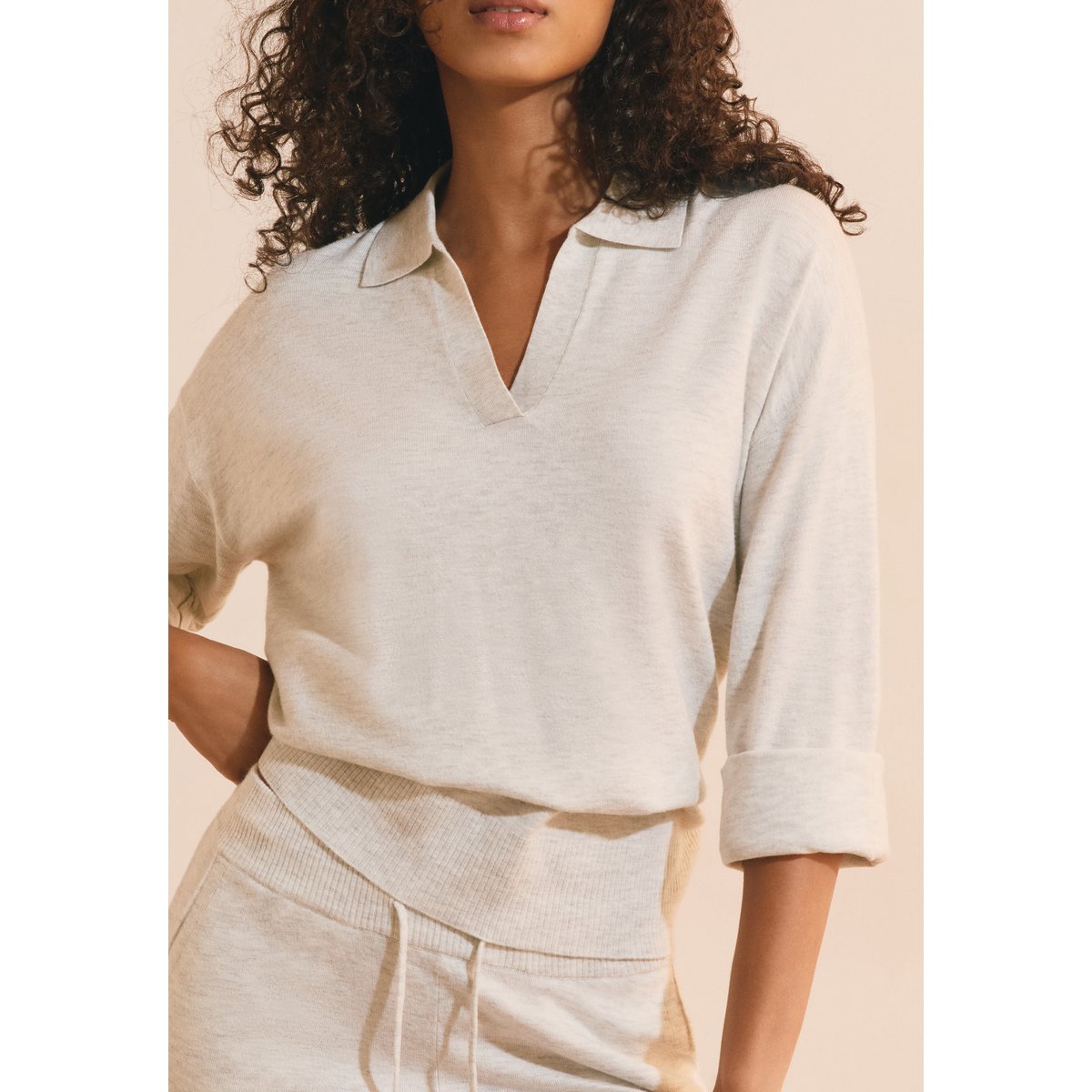 Pull de pyjama avec col polo BRIELA gris, ETAM