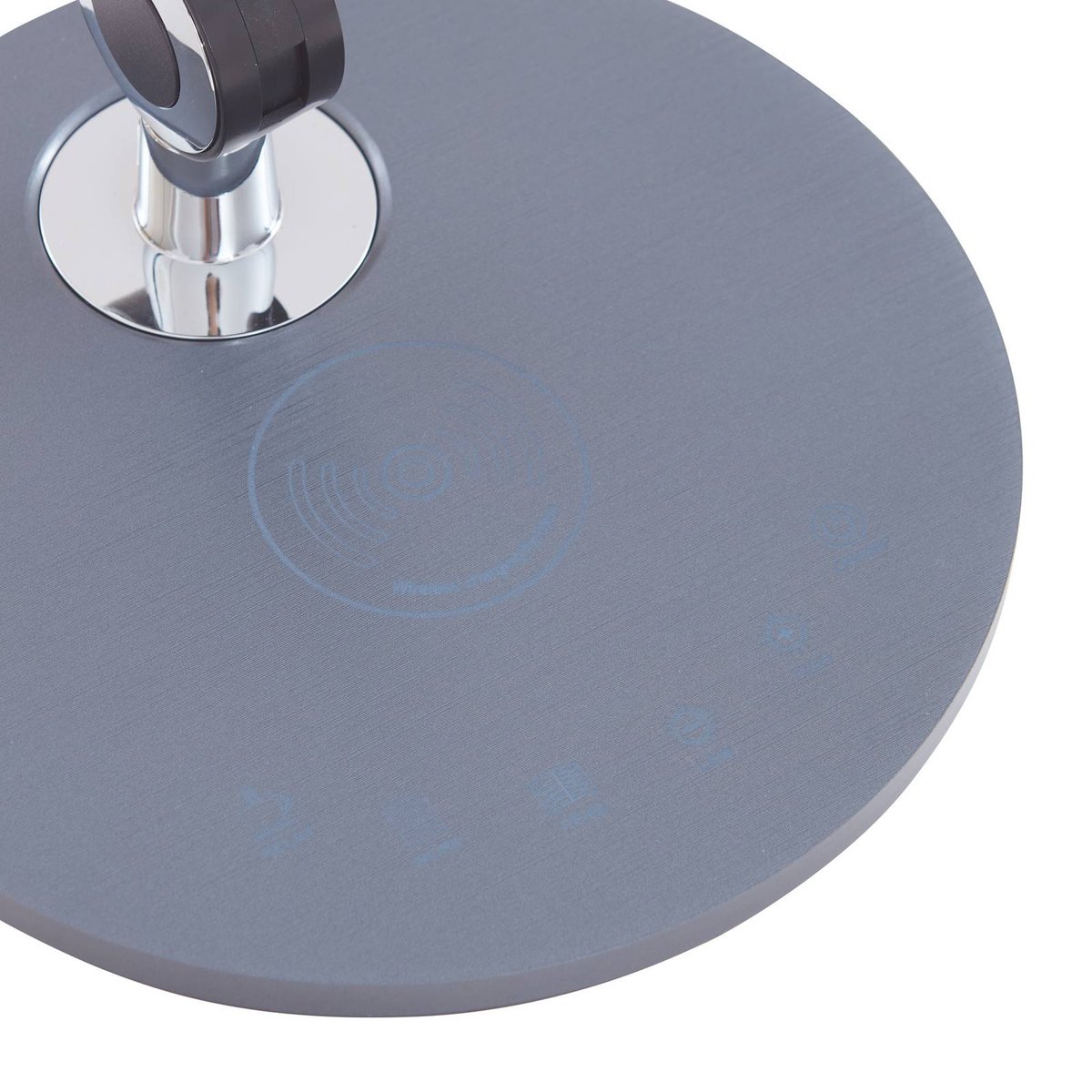 Lampe à poser moderneLED, Nyxaris gris métallique brossé, LINDBY